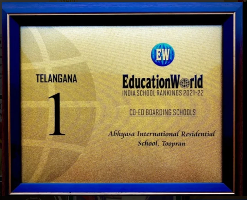 Education World No 1 Co-Ed Boarding School Telangana 2021-22